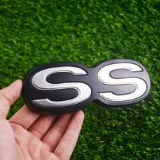 Black Silver For 1971 Rear Bumper Chevelle El Camino Super Sports "SS" Emblem