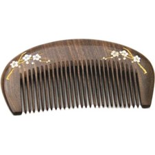 Sandalwood Comb Beard Hair Wooden Natural Mustache Floral Vintage Style Ethnic