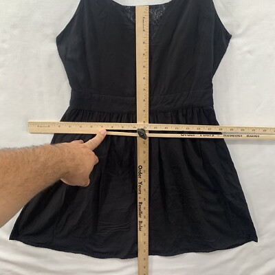 Forever 21 Dress Fit & Flare Black Spaghetti Strap Lace V-Neck Zip Dress  Size S | eBay