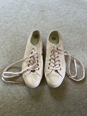 Converse All Star Echt Damen Leder Rosa Pfirsich Rosegold Sneaker Gr. UK 6