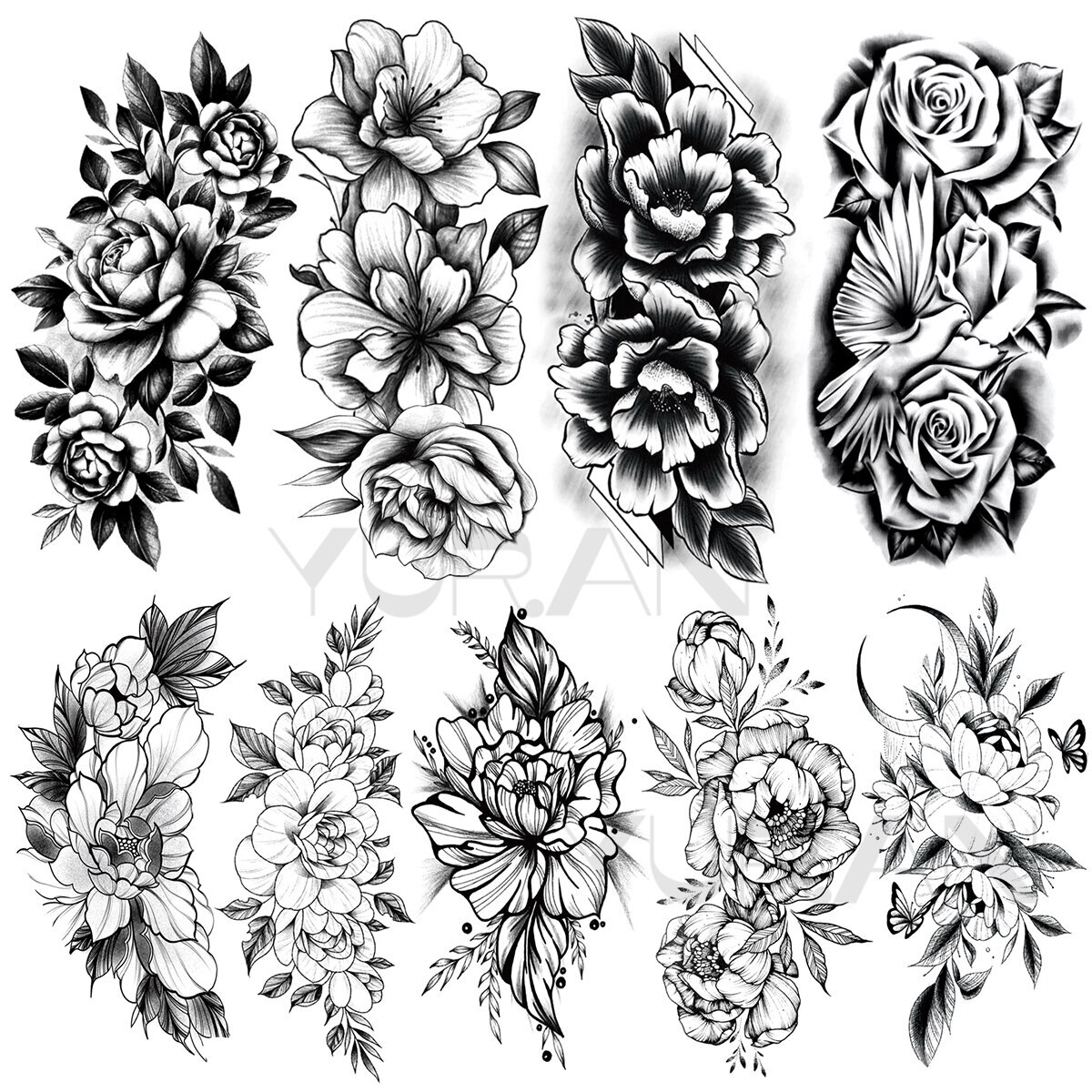 Black And Grey Realistic Rose Tattoo Design