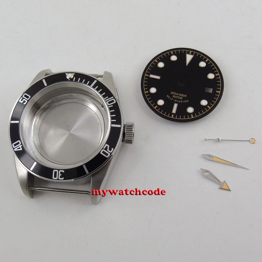 41mm sapphire glass date Watch Case dial hand fit ETA 2824 2836 MOVEMENT