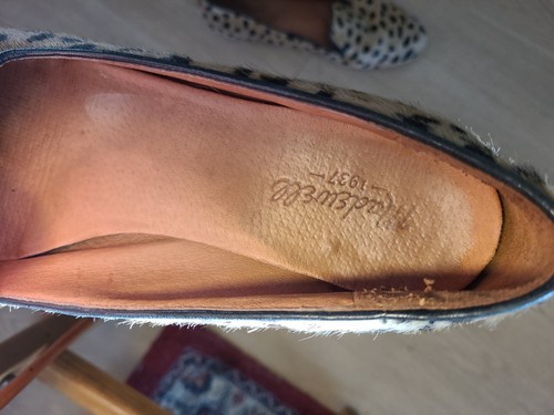 EUC MADEWELL TEDDY LOAFER US 9 1/2 CALF HAIR FUR LEOPARD FLATS HEEL LOAFER - Picture 4 of 5