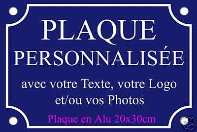 PLAQUE de RUE PERSONNALISÉE en ALU 20X30cm Photo/Logo..