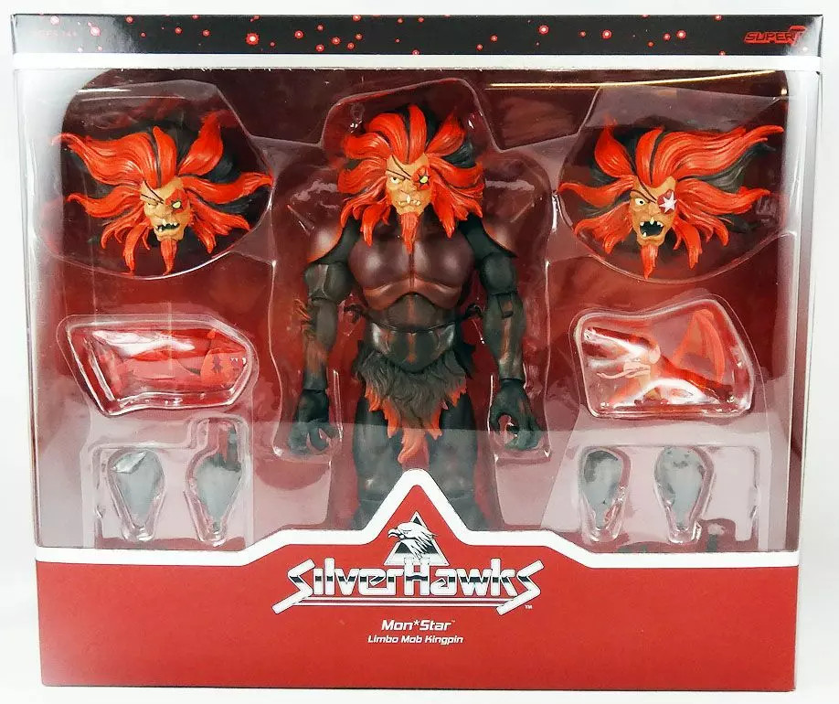 Silverhawks Mon*Star Sky-Shadow Super7 Ultimates jouet vintage figurine articulée rouge