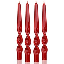 Wine Red Spiral Twisted Taper Candles Unscented Dripless 10 Inch 4 Pack