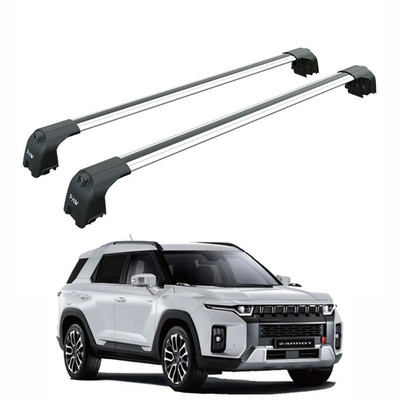 For KGM Torres 2023-2026 Roof Rack System, Aluminium Cross Bar, Flush Rail, Silv