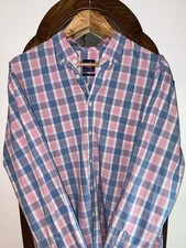 Johnnie-O Men's Large Performance Shirt Long Sleeve Button Down Stretch, Plaid