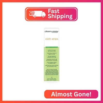 Clean + Easy Medium Cloth Wax Strips   Non Woven Waxing Strips for Hair Removal,