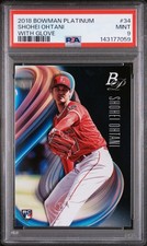 2018 BOWMAN PLATINUM WITH GLOVE #34 SHOHEI OHTANI ROOKIE RC PSA 9