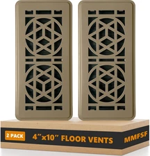 2 Pack Floor Vent Covers, Floor Register 4X10, Heavy Duty Walkable Steel Vent Co