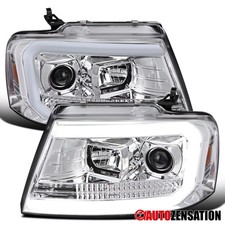 Fit 2004-2008 Ford F150 Led Tube Projector Headlights Headlamps Leftright 04-08