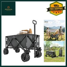 Spacious 140L Folding Festival Trolley Cart with Telescopic Handle & Big Wheels