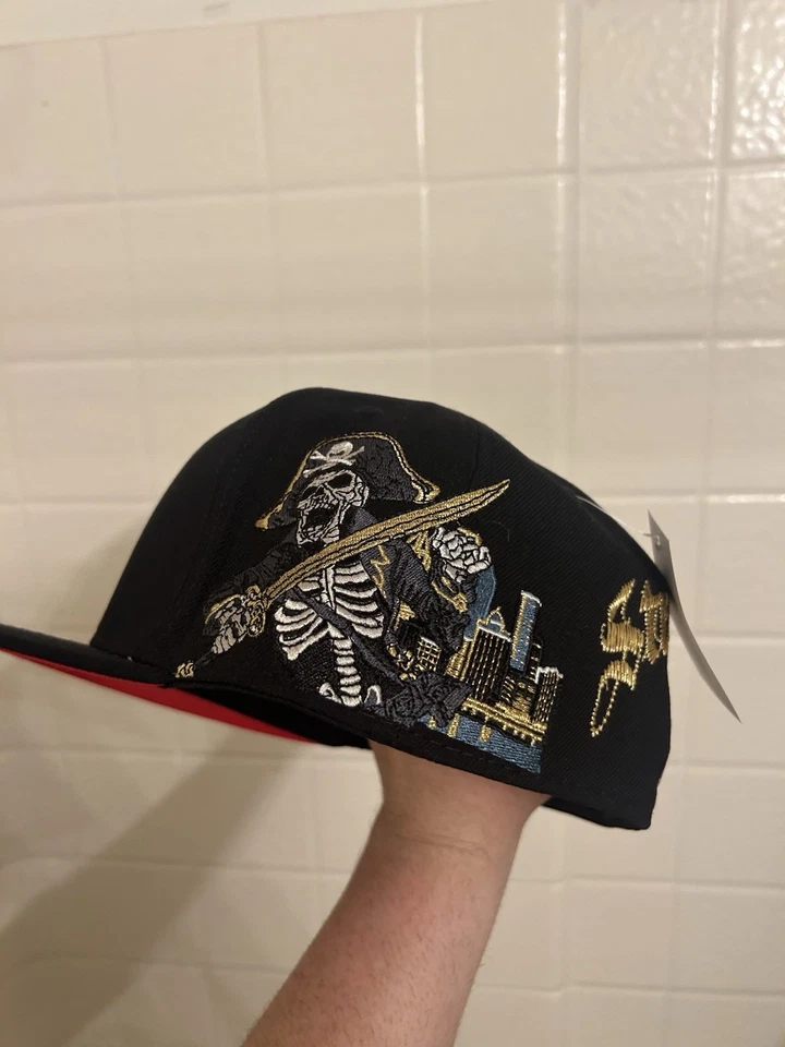 Кепка на резинке New Era 59Fifty Pittsburgh Pirates черная/золотистая, размер 7 1/4 - Изображение 3 из 4