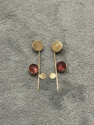 BETTY COOKE Geometric Dangle Earrings In Solid 14Kt Yellow Gold Baltimore Design