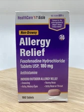 HealthCareAisle Allergy Relief - Fexofenadine 180 Count New Exp 12/2025