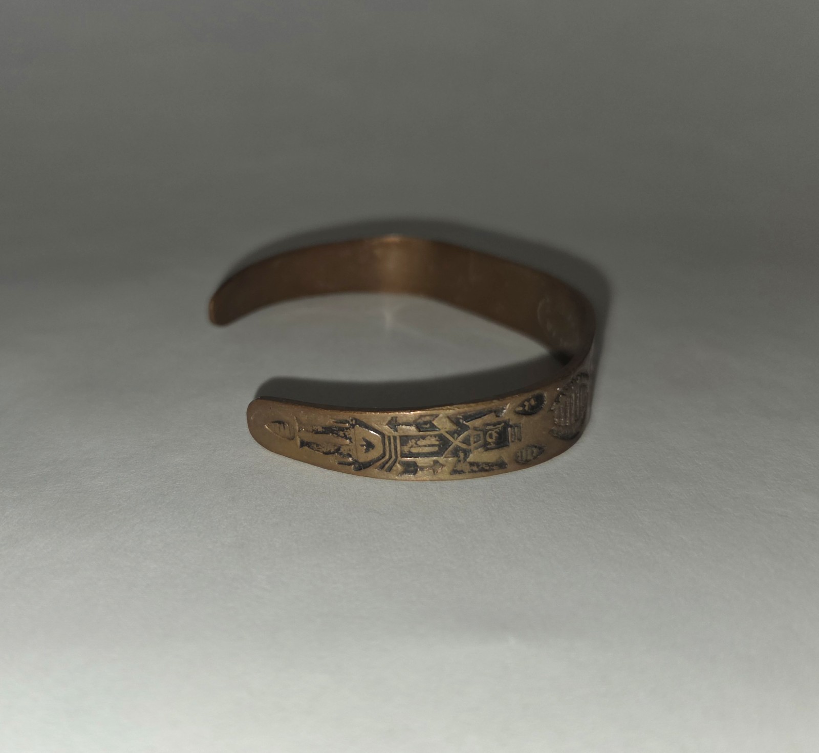 Solid Copper Native American Bracelet Navajo Vint… - image 2