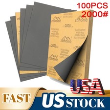 2000 Grit Sandpaper 100 Packs Waterproof Abrasive Paper for Metal Wood Plastic