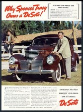 1939 Spencer Tracy photo DeSoto De Soto car vintage print ad