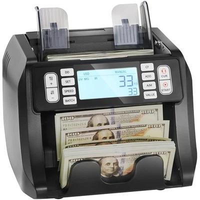 UNBRANED Uimoso Money Counter Machine Bill Counter with UV MG IR DD Counterfeit Detection