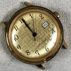 Vintage Timex Marlin Women Date Gold Tone Mechanical Wind 35mm Watch No Band