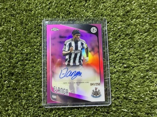 2025-26 Topps Chrome UEFA Anthony Elanga #CA-AE Auto /250 Newcastle United Pink
