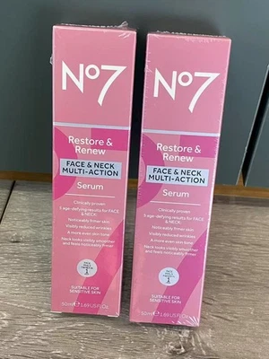 2pcs 50ml No7 Restore & Renew Face, Neck and Multi Action Serum
