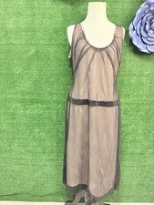 Vera Wang Sheer Ruffle Black Sequin Dress Fits Like A Medium