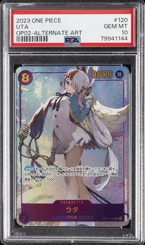 2023 ONE PIECE OP02-PARAMOUNT WAR ALTERNATE ART #120 UTA PSA 10