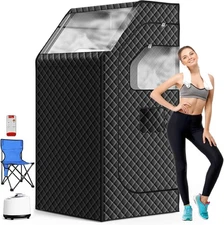 Portable Personal Steam Sauna Tent w/ 1000W 2.6L Steam Generator, Remote, Chair