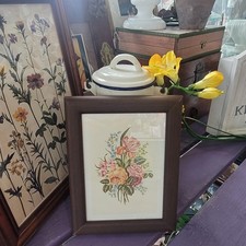 qb9) Cornice Legno Stampa Vintage Fiori Botanica 7445 Il Grifo Milano Rara 