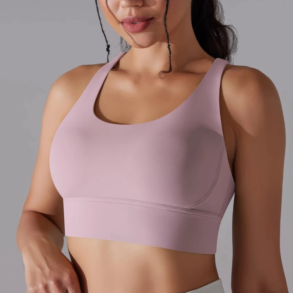 Sujetador deportivo para mujer Sujetador de entrenamiento de gimnasio Camiseta sin mangas Alto elástico Fitness Yoga Top Foto 2 de 4