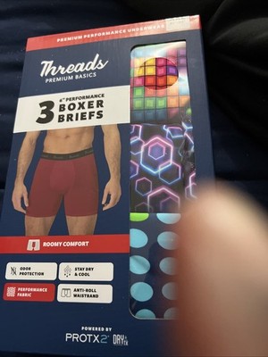 Threads Men's Underwear, 6'' Performance Boxer Briefs 3-Pack 2XL 42''-44'' Multi
