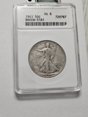 1941 ERROR WALKING LIBERTY HALF DOLLAR MISSING 