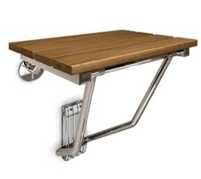 DreamLine SHST-02-TN 20" Folding Wood Wall Mounted Shower Seat, Natural Teak