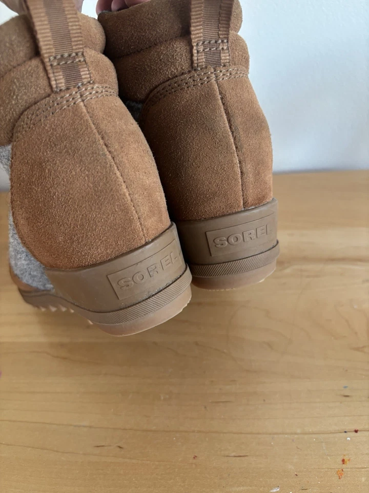 Botín de cuña Sorel Evie para mujer con cordones al tobillo terciopelo tostado marrón ennegrecido talla 7 Foto 4 de 4