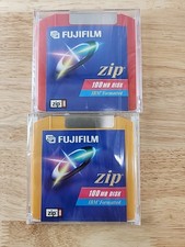 2 Fujifilm Vintage Zip 100MB Disk IBM Formatted Colored Sealed 2 Disks