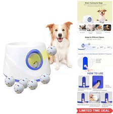 Automatic Dog Ball Launcher USB Rechargeable 3 Distance Settings 6 ETPU Balls
