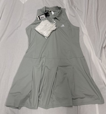 New With Tags Adidas White /light  Green Tennis Pleated Skirt Dress Wonsil XLl
