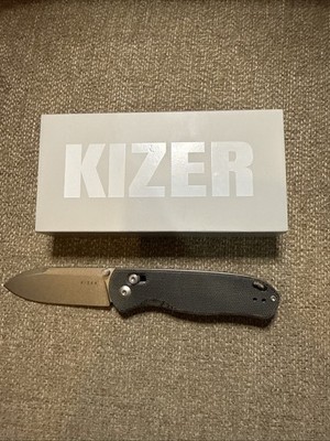 Kizer Cutlery Drop Bear Folding Knife 3'' 154CM Steel Blade Gray Micarta Handle