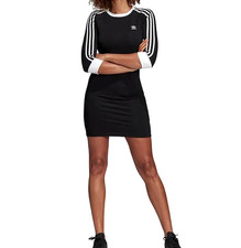 Abito Adidas 3-Stripes Donna Minidress Stretch Retro Nero/Bianco 32 XS