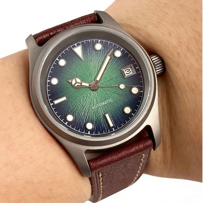 Tandorio Diving Ultralight Titanium 36mm Pilot Watch Miyota 8215 Textured Dial