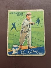 Vintage 1934 Goudey HOF'er Jerome "Dizzy" Dean - "Ace of the Gashouse Gang" Rare