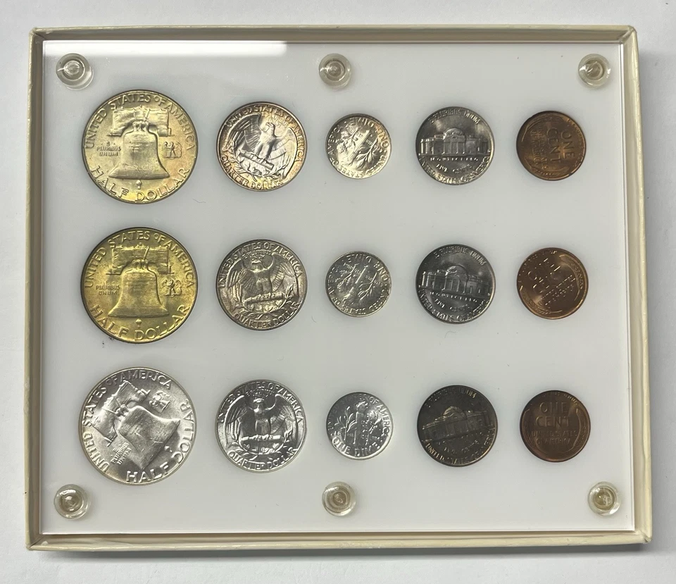 1953 U.S. Mint P,D,S Silver Coin Set in Capital Holder *NICE TONING* - Image 2 of 4