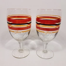 Fiesta Fiestaware Coordinates Striped Water Goblets Iced Tea Glasses Set of 2