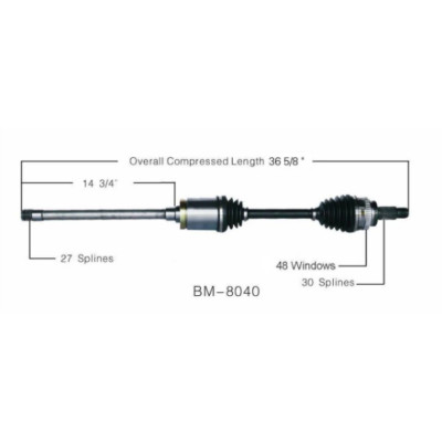 Import Direct BM-8040 CV Axle Shaft