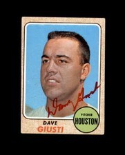 Dave Giusti Hand Signed 1968 Topps Houston Astros Autograph