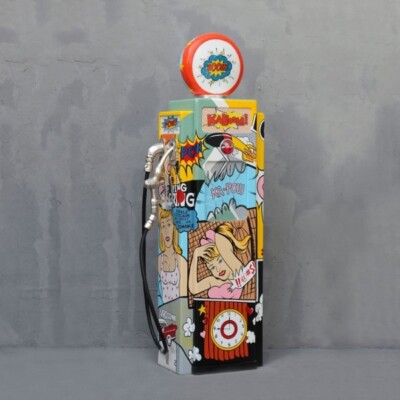 POP ART Tanksäule Zapfsäule Super Vintage Figur Möbel Groß Retro Route 66 Rot