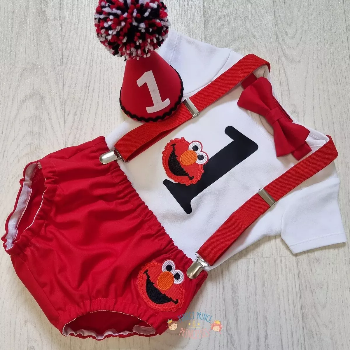 Baby boy 1st birthday hotsell elmo outfit