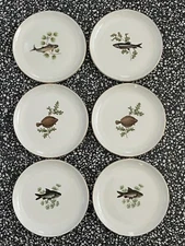 Vintage Figgjo Flint Norway Small Plate Fish Design Hors D'oeuvres Rare Set Of 6